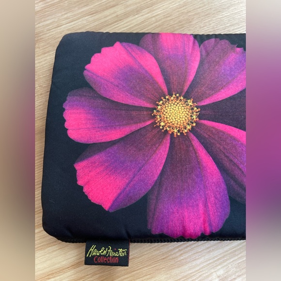 Rare Harold Feinstein Collection small black crossbody bag purse pink sunflower - Picture 8 of 8